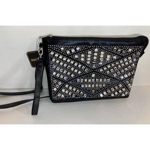 SASHA NEW YORK CROSSBODY PURSE MULTI RHINESTONE IN BLACK COLOR ELEGANT